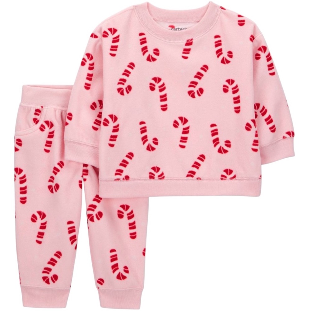 Carter’s Just One You 2 Piece Candy Cane Sweatsuit 3 Months